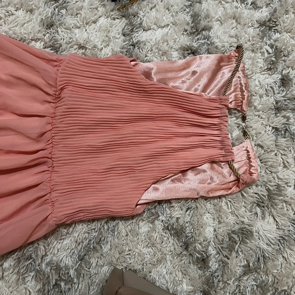 Chiffon rose gold long dress - Picture 6 of 6